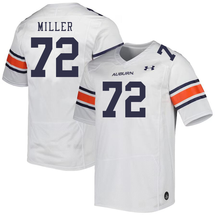 Men #72 Izavion Miller Auburn Tigers College Football Jerseys Stitched-White - Click Image to Close